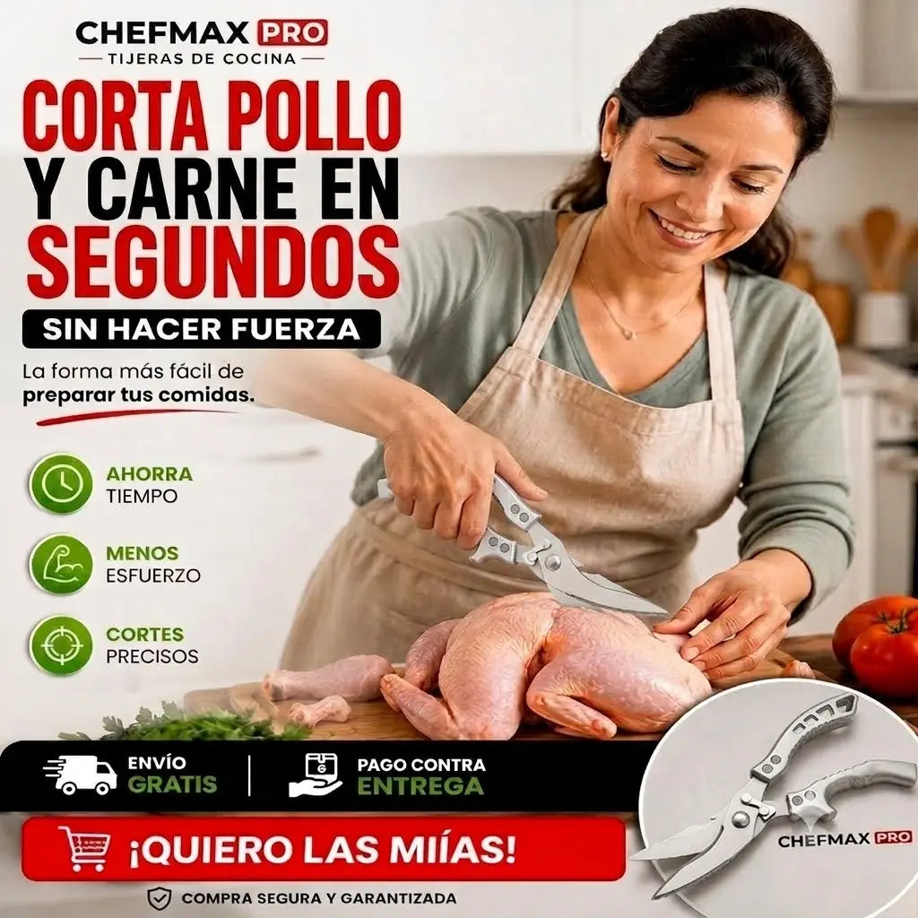 Tijera ChefMax™ Corta Pollo y Huesos Sin Esfuerzo en Segundos